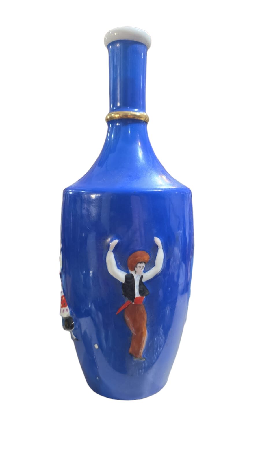 Antiga bela garrafa de porcelana portuguesa