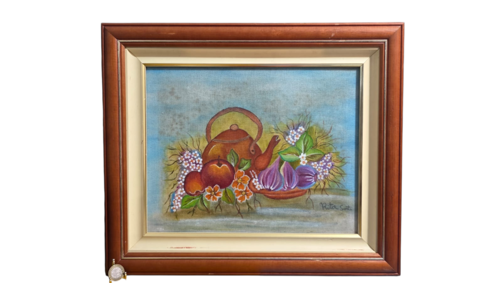 Quadro em tecido pintado à mão