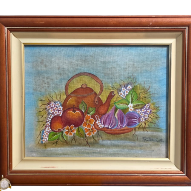 Quadro em tecido pintado à mão