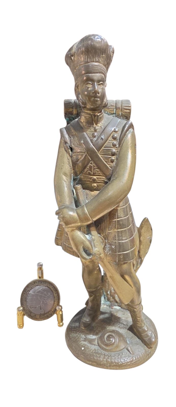 Belíssima escultura escocesa em bronze maciço