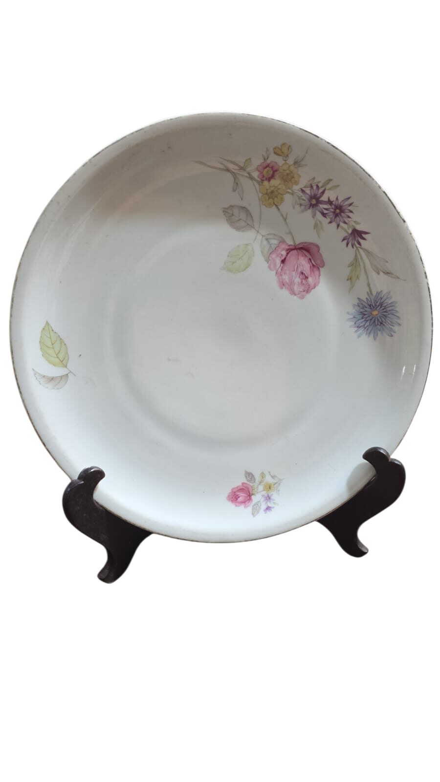 Prato de bolo porcelana Real, motivos florais