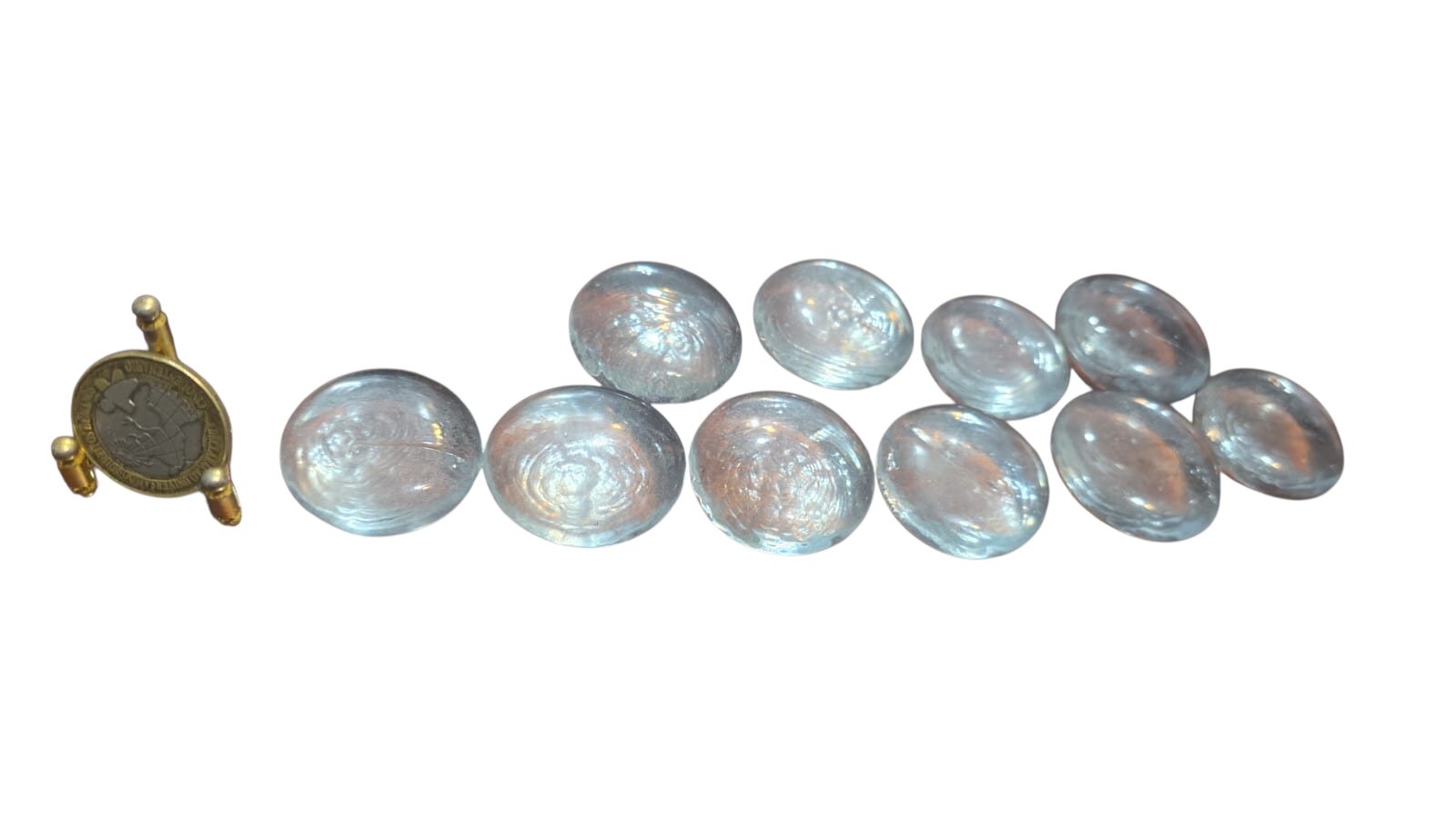 Lote com 10 gemas decorativas de vidro