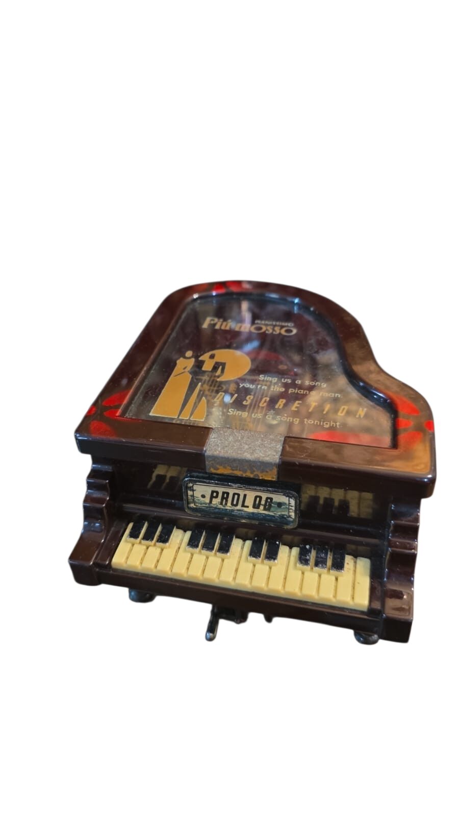 Antigo porta joias piano musical em funcionamento
