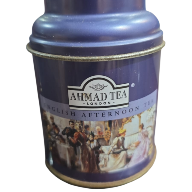 Elegante lata de chá inglesa, belíssima arte