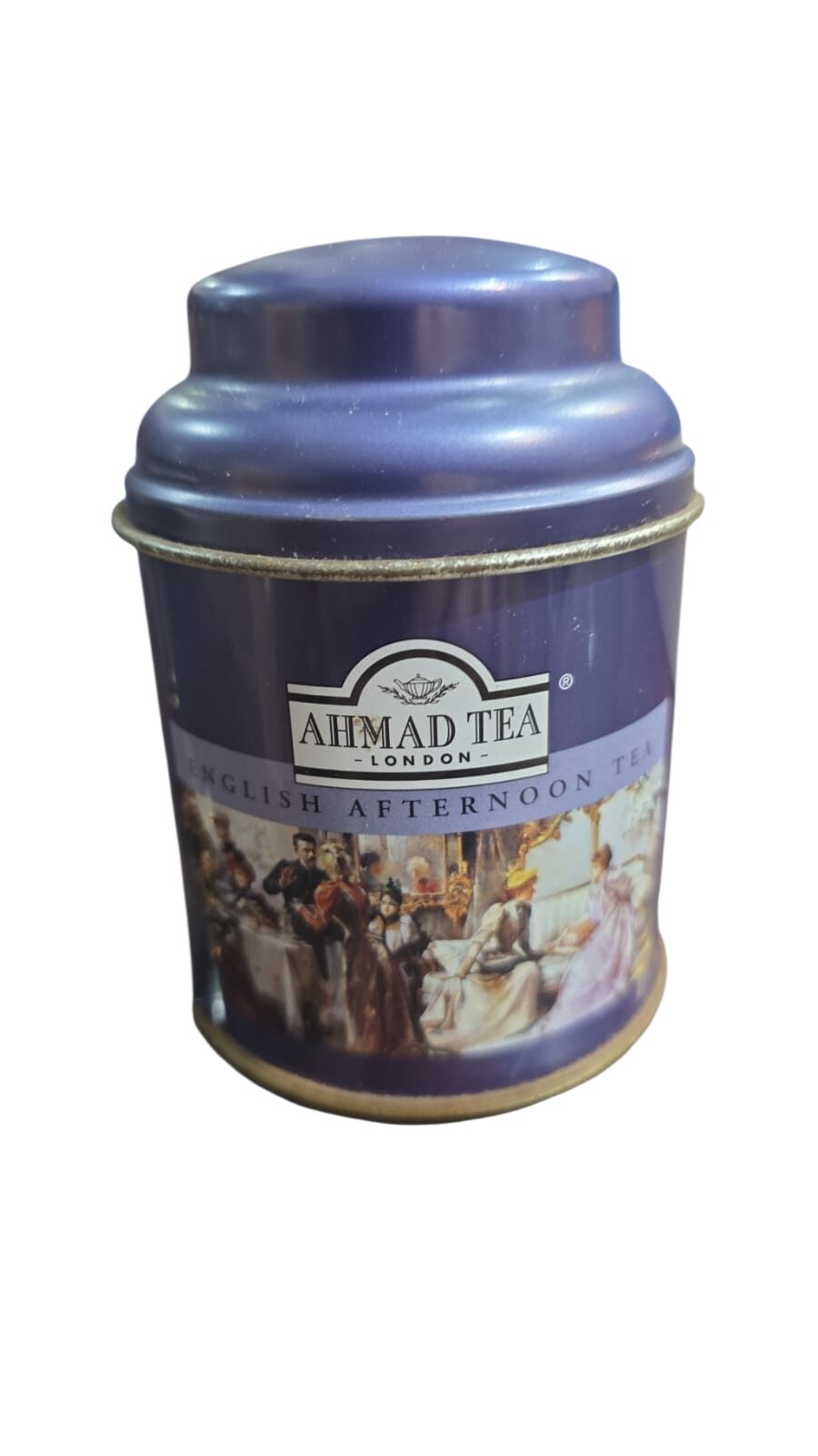 Elegante lata de chá inglesa, belíssima arte