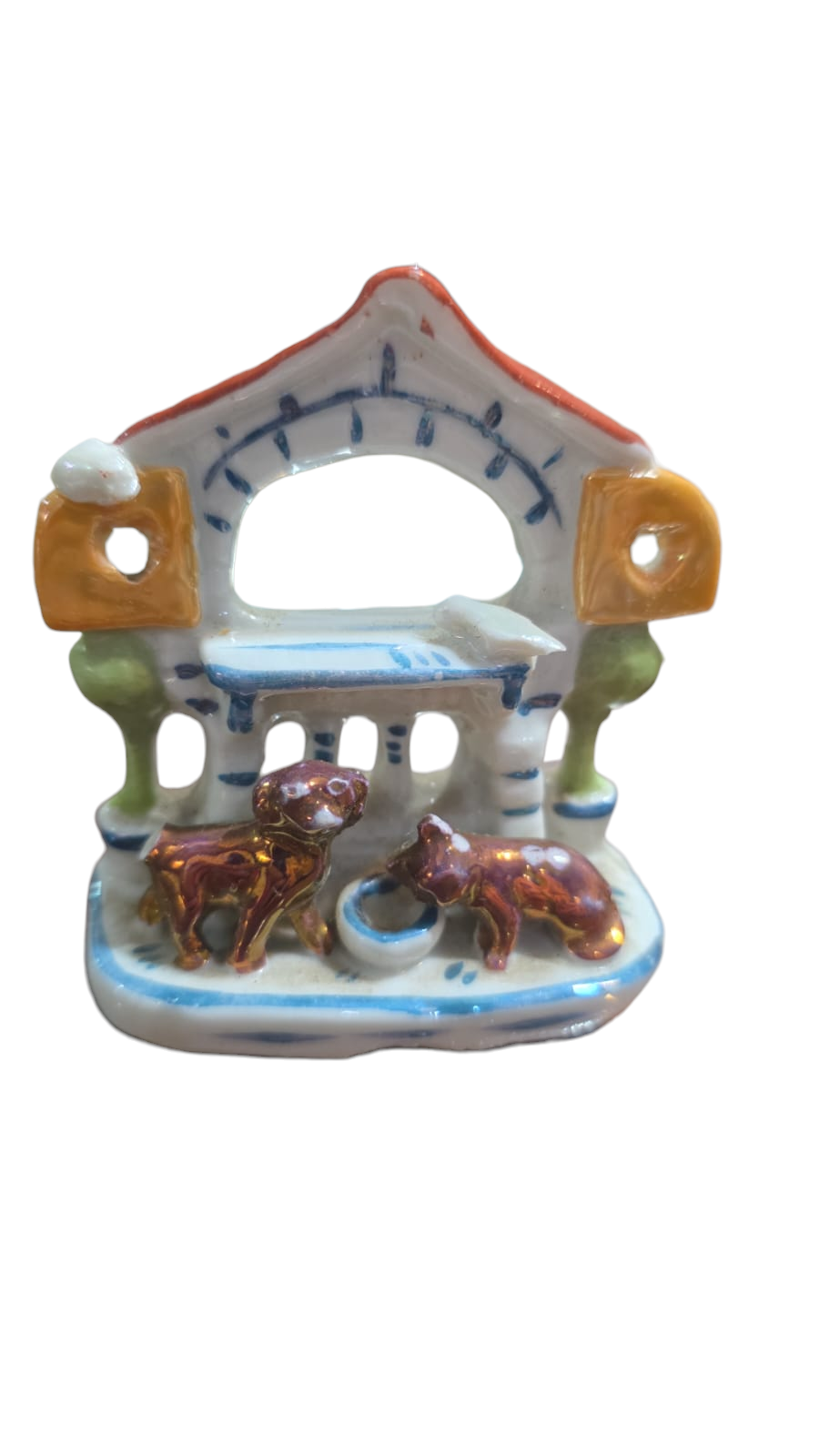 Escultura de porcelana pintada a mão