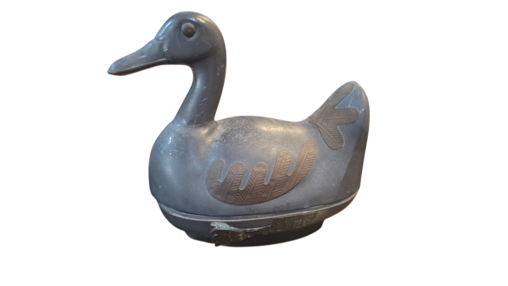 Grande bomboniere pato de metal