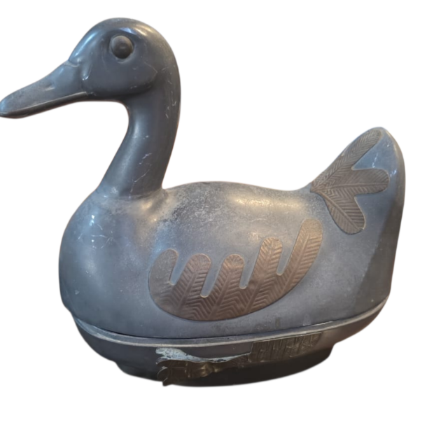Grande bomboniere pato de metal