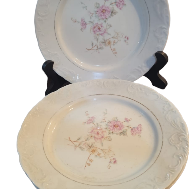 Pratos rasos em porcelana portuguesa