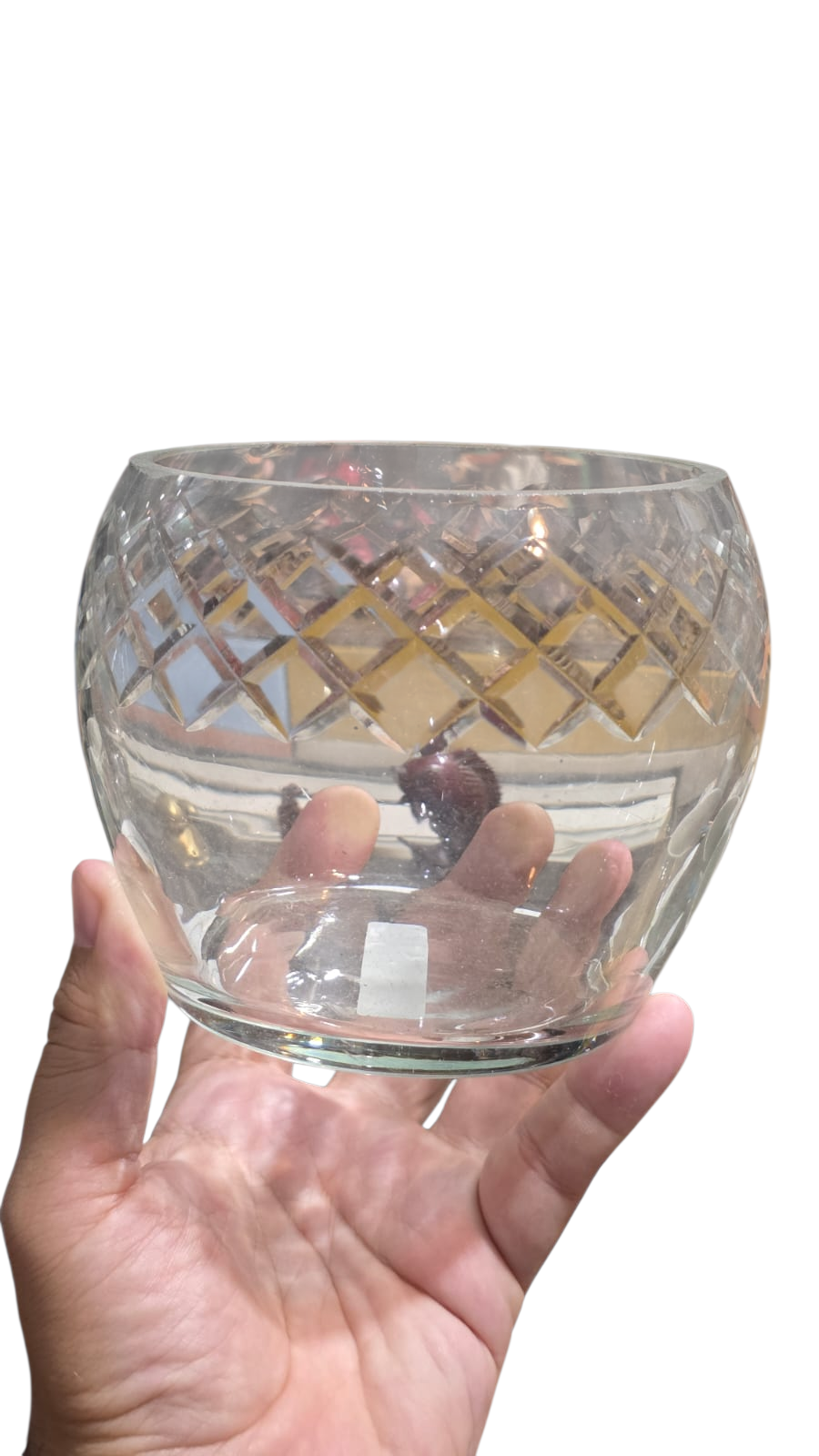 Cachepot em Cristal lapidado