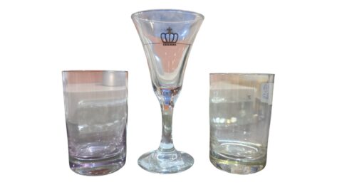 Trio de copos e taças de cristal