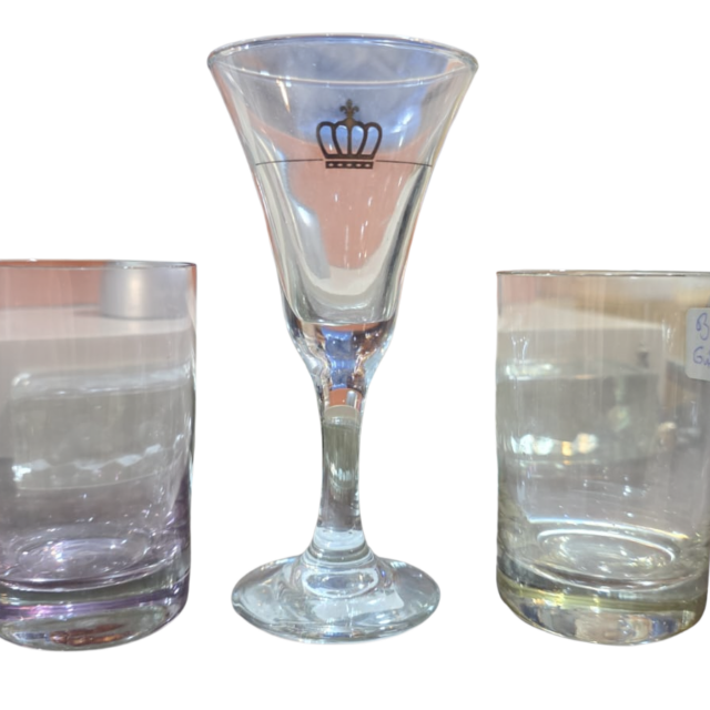 Trio de copos e taças de cristal