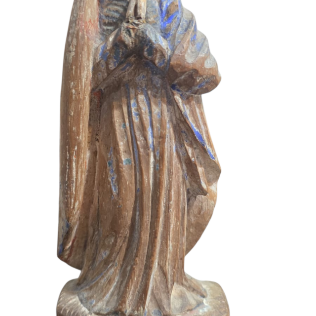 Imaginária, antiga arte sacra de madeira, com olhos de vidro, do século XVIII/XIX
