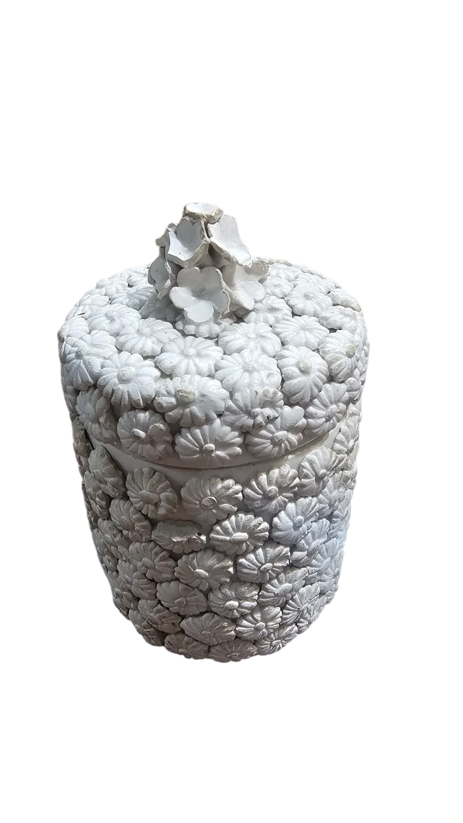 Potiche de porcelana ornamentado com flores