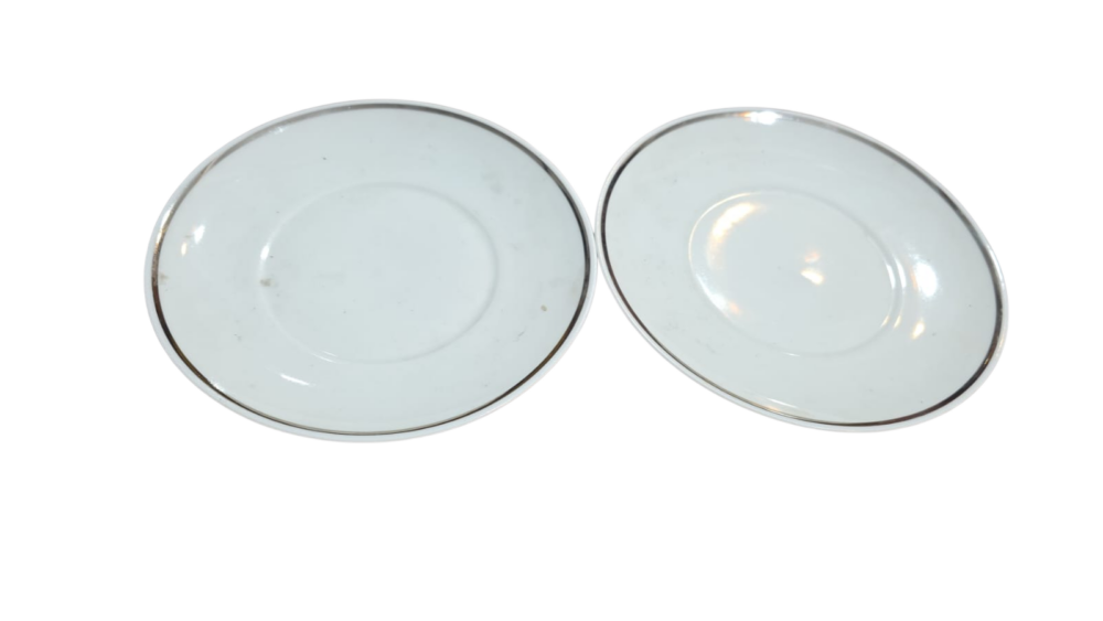 Par de pratos de pão porcelana Renner