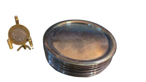 Conjunto de porta copos ingleses espessurados a prata Sheffield