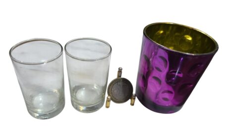 Trio de copos de vidro