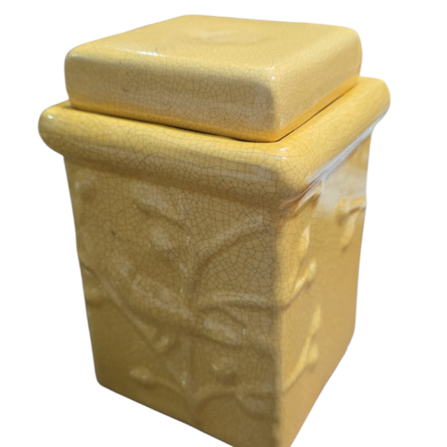 Pote de cerâmica craquelada