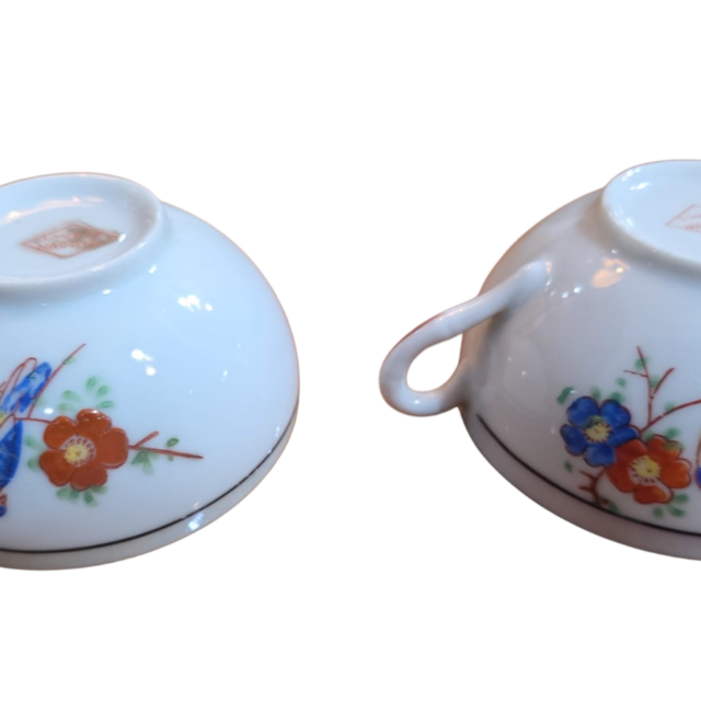 Xícaras de chá japonesas com bela arte feita a mão, porcelana casca de ovo. (valor unitário)