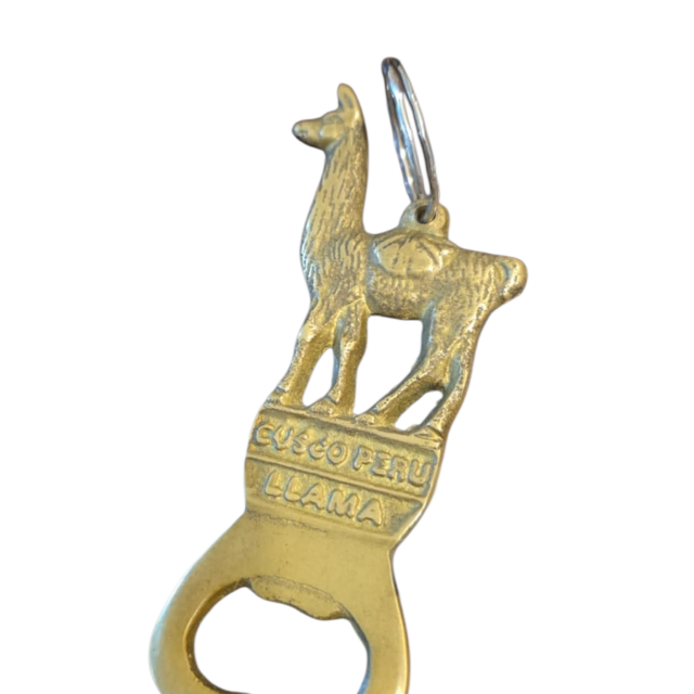 Chaveiro abridor de garrafas de bronze peruano