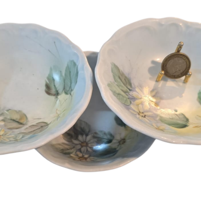 Conjunto de bowls de porcelana pintados a mão
