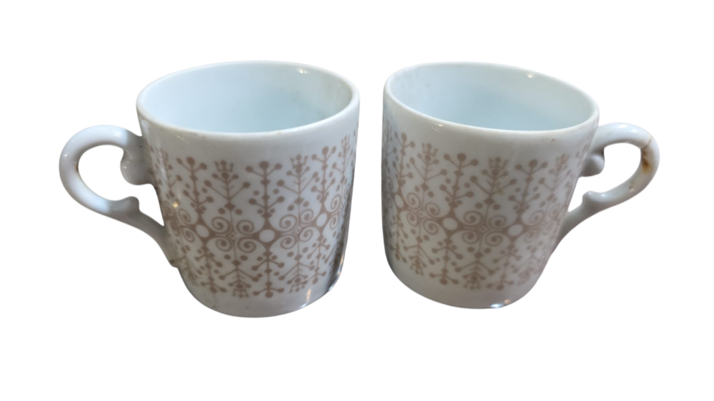 Par de xícaras de café porcelana Schmidt