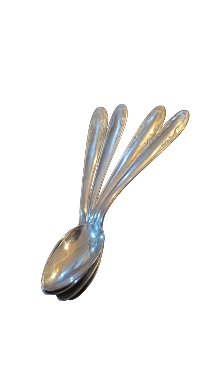 Conjunto de antigas colheres inox com cabo cinzelado