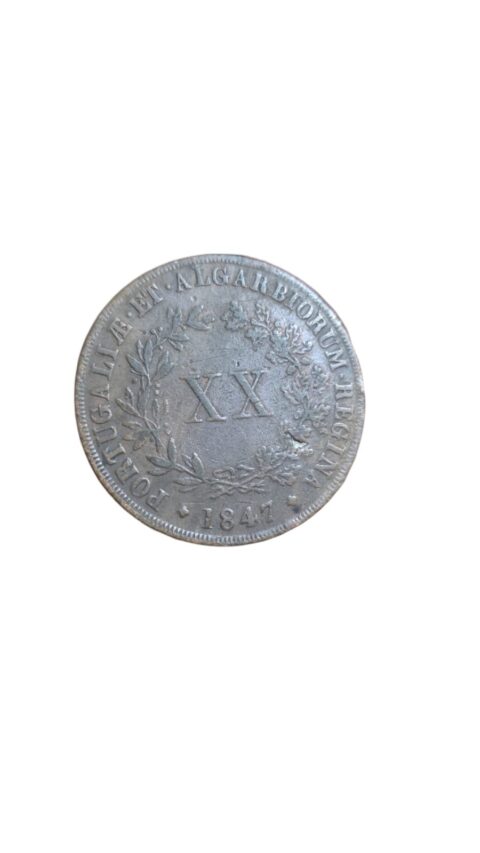 Antiga moeda portuguesa 1847, grande, bom estado