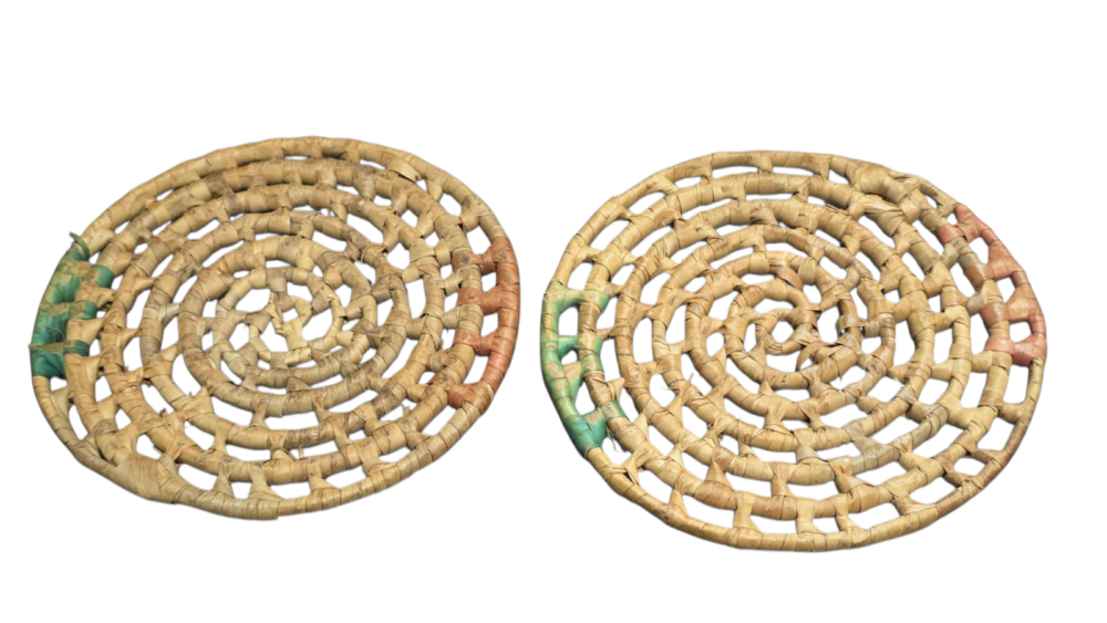Par de descanso de panela (trivet) artesanal vintage
