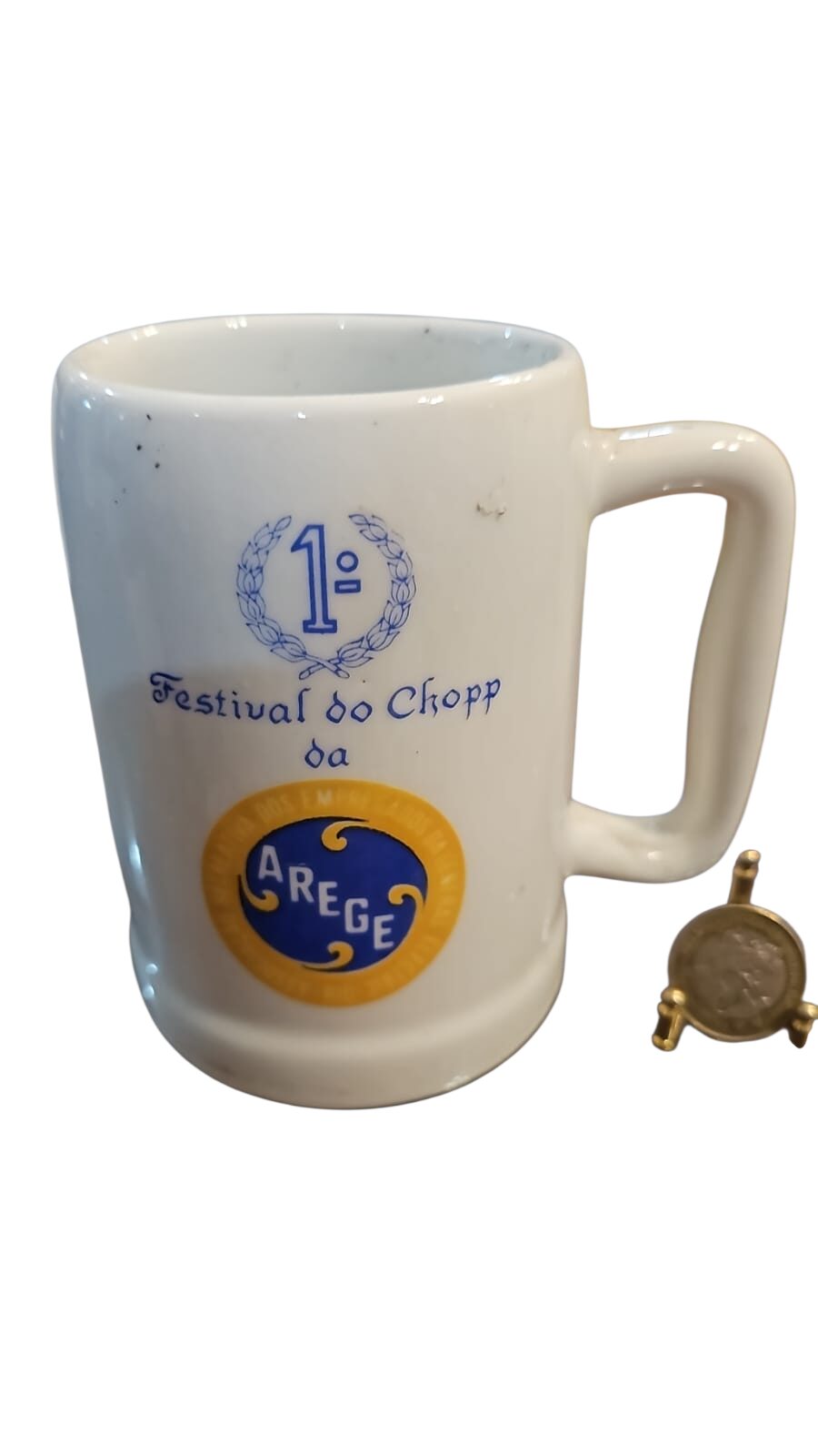 Antiga caneca porcelana D. Pedro II
