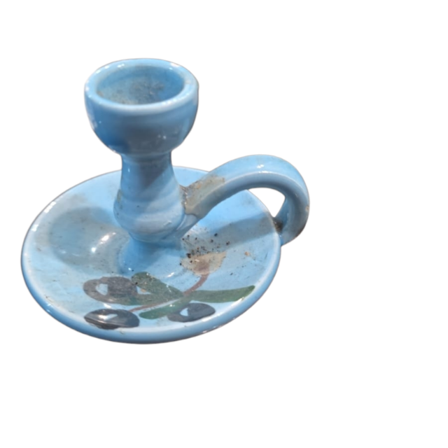 Antigo castiçal palmatória de porcelana
