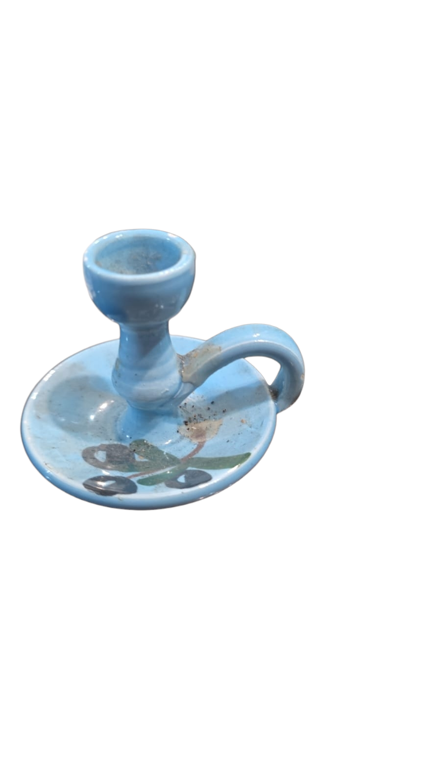 Antigo castiçal palmatória de porcelana