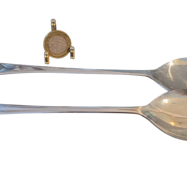 Par de talheres de servir inox ingleses