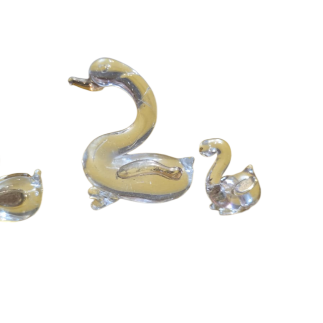 Trio de patos de cristal