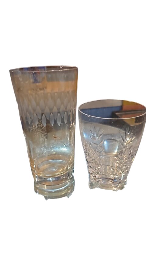 Par de copos de cristal