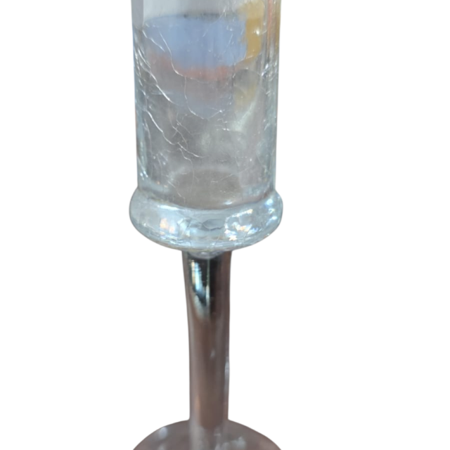 Taça de cristal craquelado