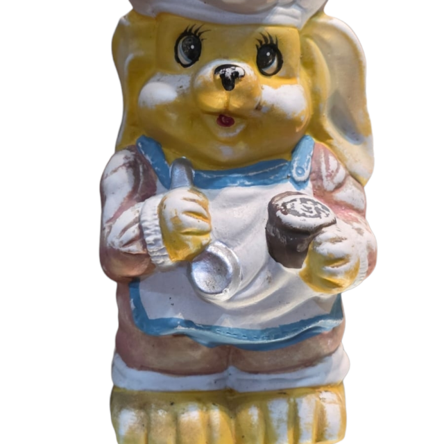 Antigo porta utensílios ou vaso em formato de cachorro cozinheiro