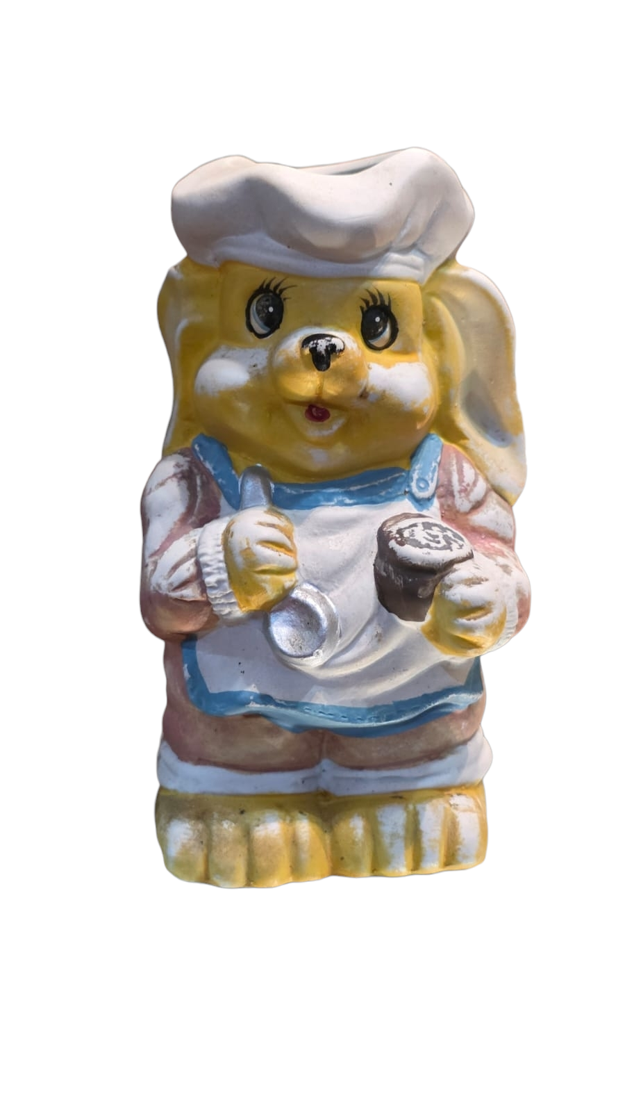 Antigo porta utensílios ou vaso em formato de cachorro cozinheiro