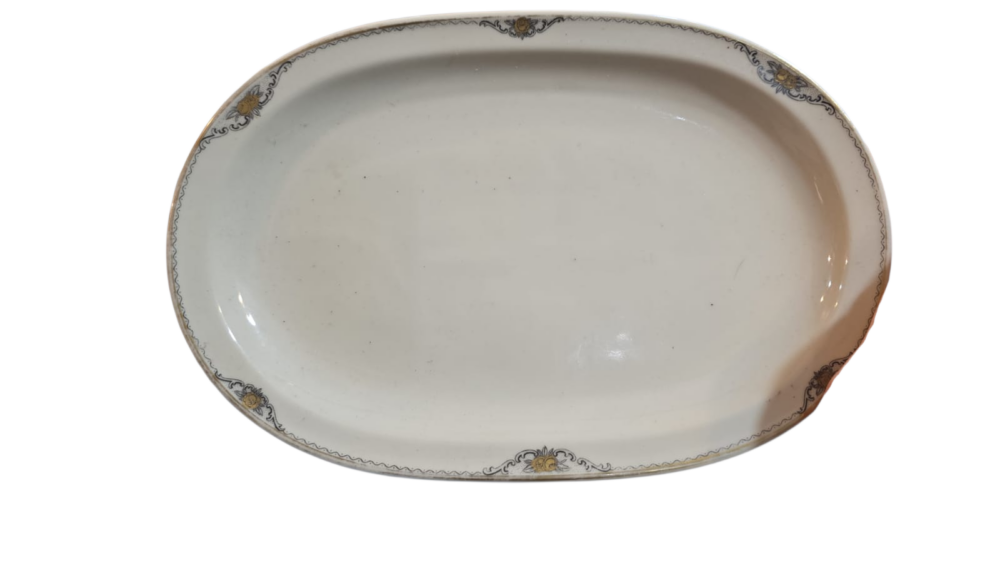 Elegante travessa de porcelana alemã KPM, impecável estado