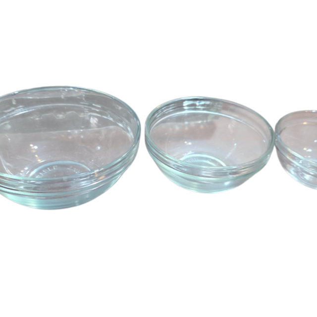 Trio de antigos bowls de vidro