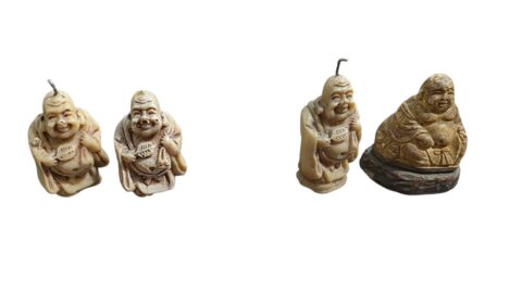 Quarteto de pequenas e antigas esculturas orientais