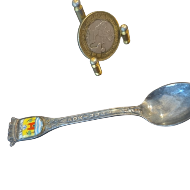 Antiga colher espessurada a prata francesa, Christofle