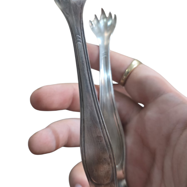 Pegador espessurado a prata com garras