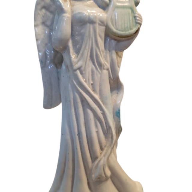 Grande escultura anjo de porcelana