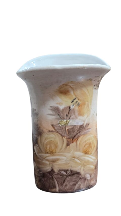 Floreira em Porcelana com motivos florais pintados à mão