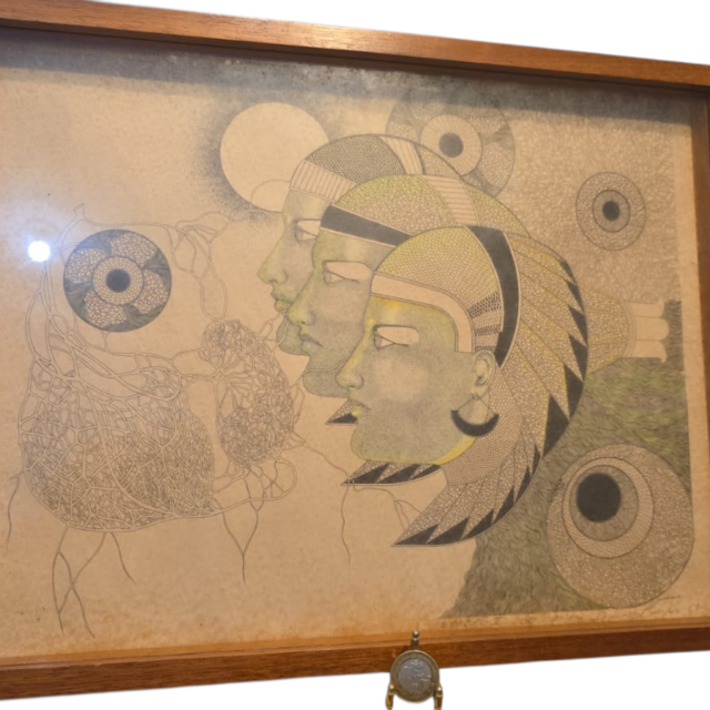 Belíssimo e antigo quadro com arte incrível
