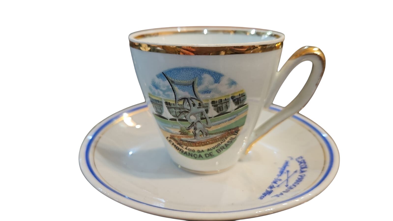 Xicara de café, porcelana Schmidt, com douração