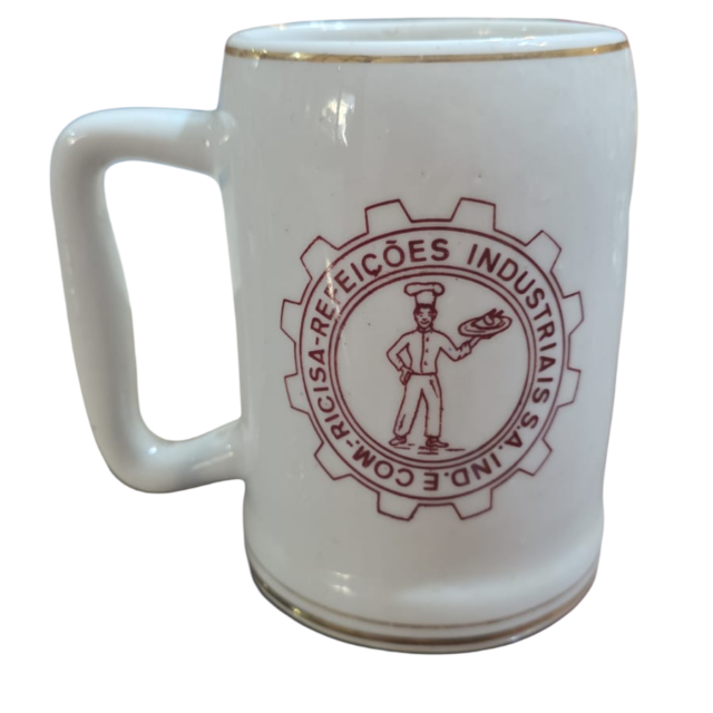 Antiga caneca de porcelana
