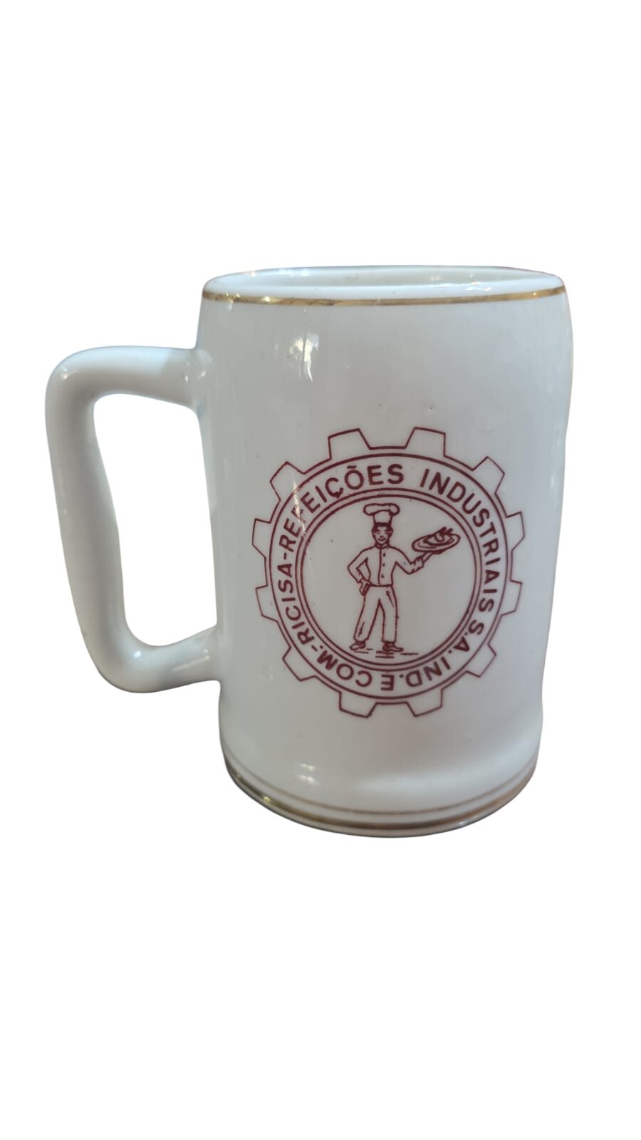 Antiga caneca de porcelana