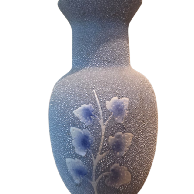 Belo vaso com textura no feitio superfície de gelo
